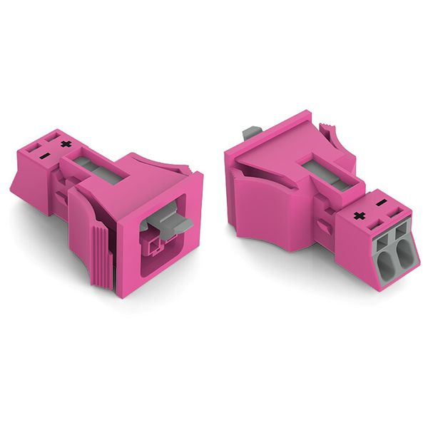 Snap-in socket 2-pole Cod. B pink image 2