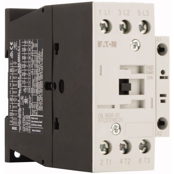 Contactor, 3 pole, 380 V 400 V 18.5 kW, 1 NC, 110 V 50/60 Hz, AC operation, Screw terminals image 4