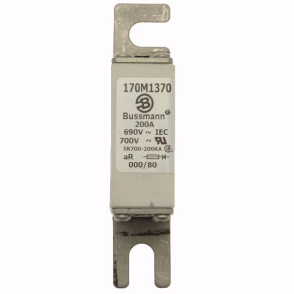 Fuse-link, high speed, 200 A, AC 690 V, DIN 000, 21 x 40 x 100 mm, aR, DIN, IEC, single indicator image 2