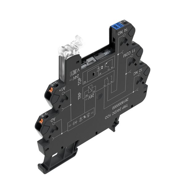 Relay socket, IP20, 5 V DC ±20 %, 1 CO contact , 10 A, PUSH IN image 1