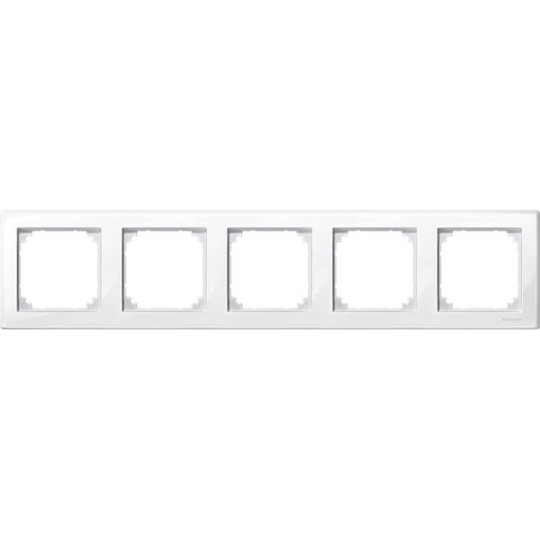 M-Smart frame, 5-gang, polar white, glossy image 3