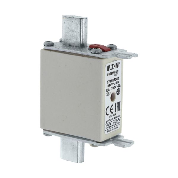 Fuse-link, high speed, 10 A, AC 690 V, DIN 000, gR, DIN, IEC, dual indicator, live gripping lugs image 11