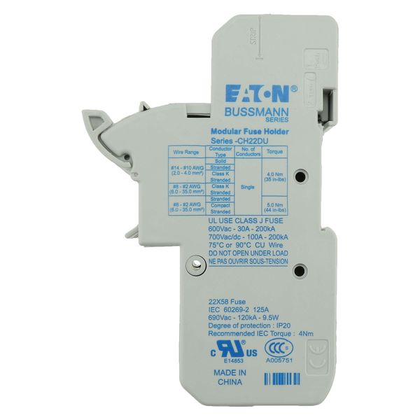 Fuse-holder, low voltage, 125 A, AC 690 V, 22 x 58 mm, 2P, IEC, UL image 43