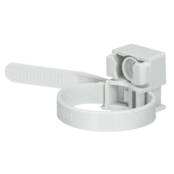 Cable tie with base - for interior use - grey RAL 7035 image 1