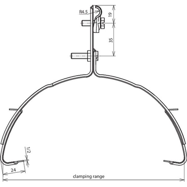 Roof conductor holder DEHNQUICK St/tZn f. Rd 6-10mm adjustable 120-240 image 2