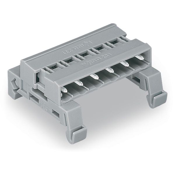 Double pin header DIN-35 rail mounting 12-pole gray image 2