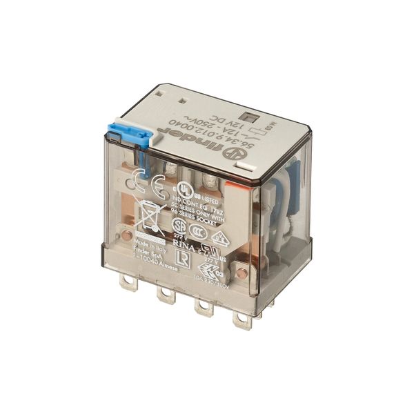 Miniature power Rel. 4CO 12A/12VDC/Agni/Test button/Mech.ind. (56.34.9.012.0040) image 5