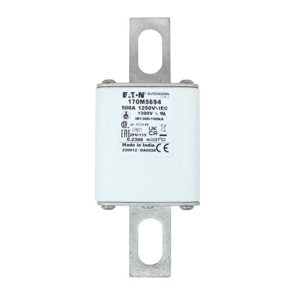 Fuse-link, high speed, 500 A, AC 1250 V, size 2, 61 x 77 x 160 mm, aR, IEC, UL image 9