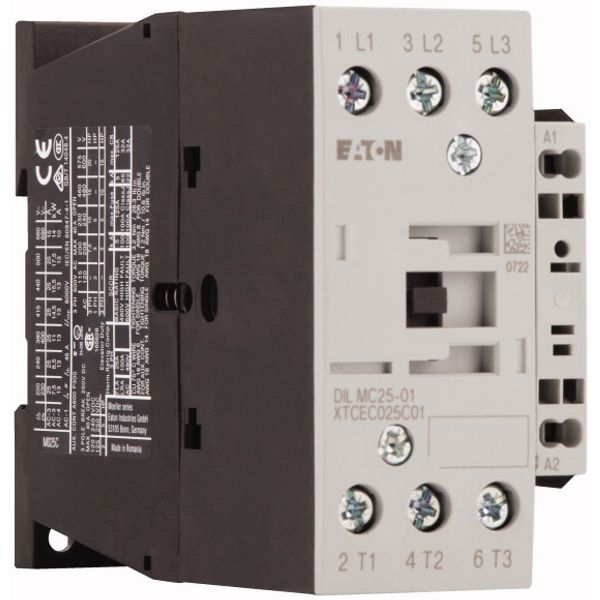Contactor, 3 pole, 380 V 400 V 11 kW, 1 NC, 230 V 50 Hz, 240 V 60 Hz, AC operation, Spring-loaded terminals image 4