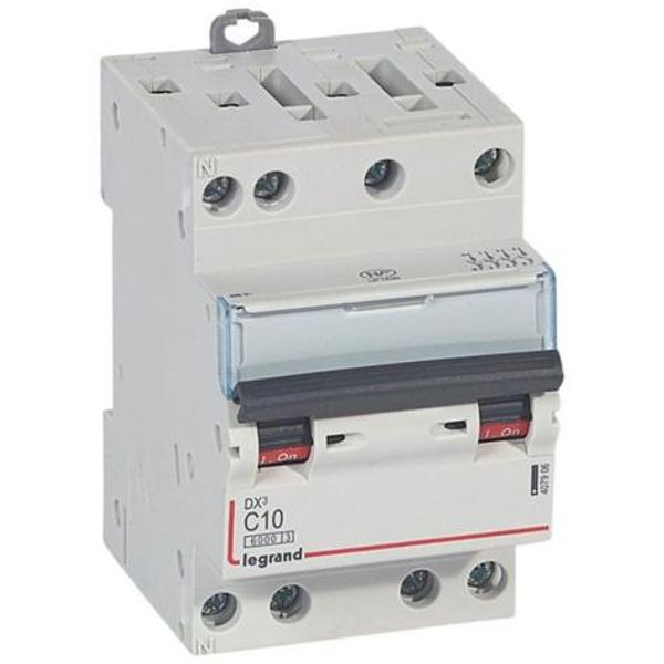 DX³6000 10kA high inlet and low outlet screw circuit breaker 4P 400V~ - 10A - curve C - for optimized HX³ comb image 1