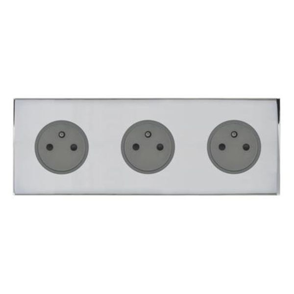 Art d'Arnould universe Epure triple power socket 2P+E 16A 250V - mirror steel image 1