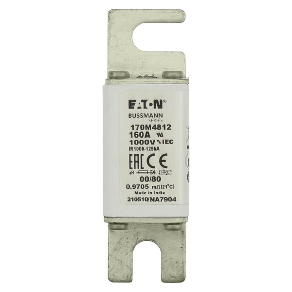 Fuse-link, high speed, 160 A, AC 1000 V, size 00, 30 x 47 x 98 mm, aR, DIN, IEC, single indicator image 17