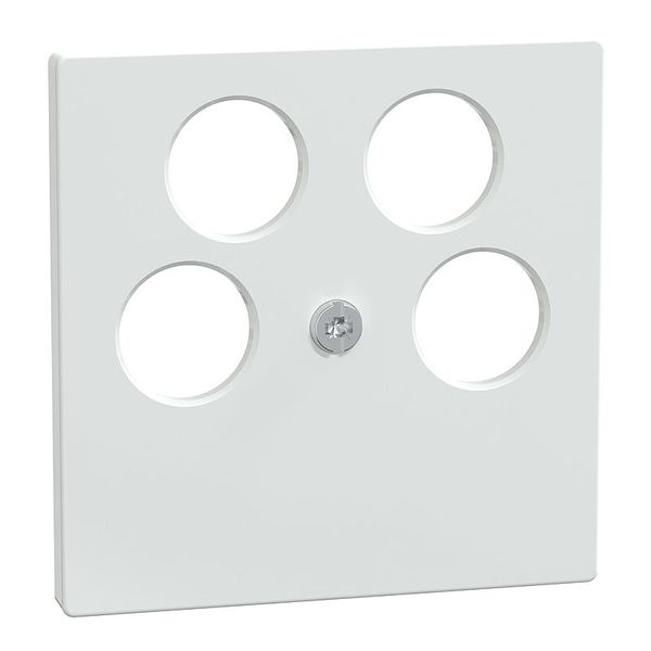 Central plate for Ankaro 4-way antenna sockets, active white glossy, System M image 1