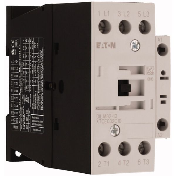Contactor, 3 pole, 380 V 400 V 15 kW, 1 N/O, 110 V 50/60 Hz, AC operation, Screw terminals image 1