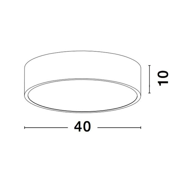 Gray Aluminium Acrylic Diffuser LED 30 Watt 230 Volt 1800Lm 3000K IP20 D: 40 H: 10 cm image 1