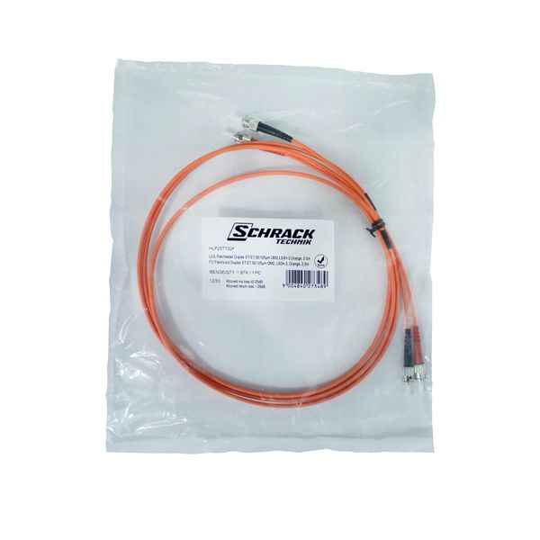 FO Patchcord Duplex ST/ST,50/125æm OM2, LS0H-3, orange, 2.0m image 3