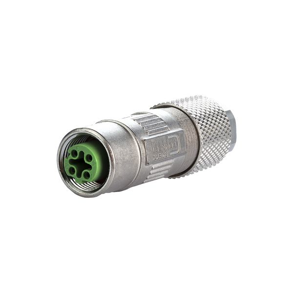 M12 jack, D-coded, IP67, Cat. 5, Ø 6-9.7 mm, field assembly, straight image 2