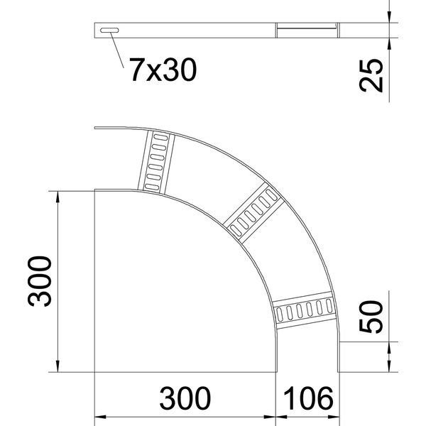 SLB 90 42 100 SG 90° bend with trapezoidal rung B106mm image 2