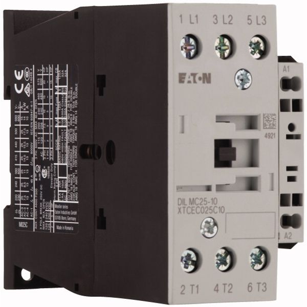 Contactor, 3 pole, 380 V 400 V 11 kW, 1 N/O, 230 V 50/60 Hz, AC operation, Spring-loaded terminals image 4