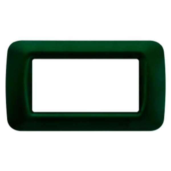 TOP SYSTEM PLATE - IN TECHNOPOLYMER GLOSS FINISHING - 4 GANG - RACING GREEN - SYSTEM image 1