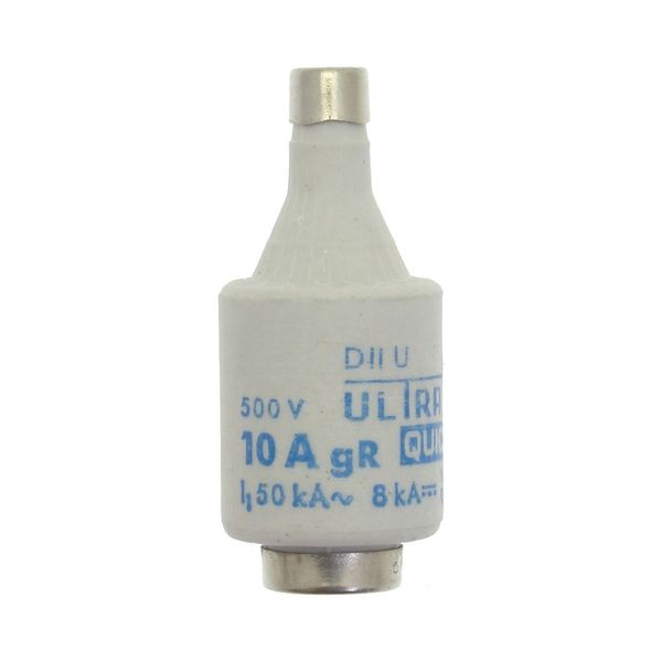 Fuse-link, LV, 10 A, AC 500 V, D2, aR, IEC, ultra rapid image 5