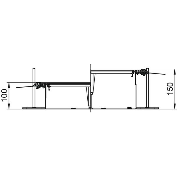 OKA-W40010050DR9 Flushfloor trunking unit for service unit GESR9 2400x400x100 image 2