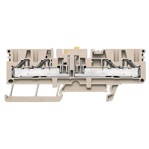 Test-disconnect terminal, PUSH IN, 4 mm², 500 V, 24 A, Pivoting, Cross image 1