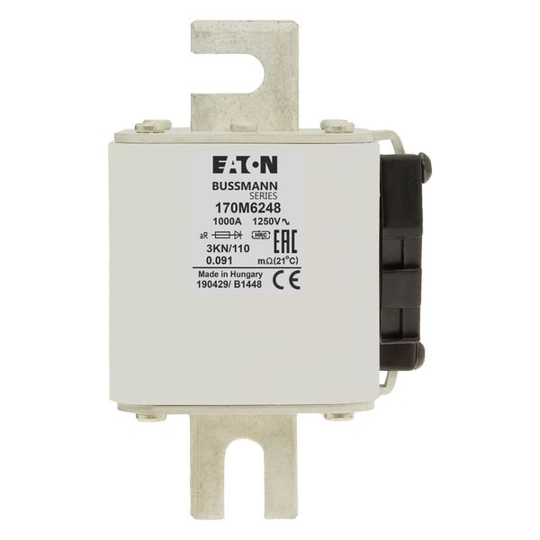 Fuse-link, high speed, 1000 A, AC 1250 V, size 3, 76 x 92 x 139 mm, aR, DIN, IEC, single indicator image 17