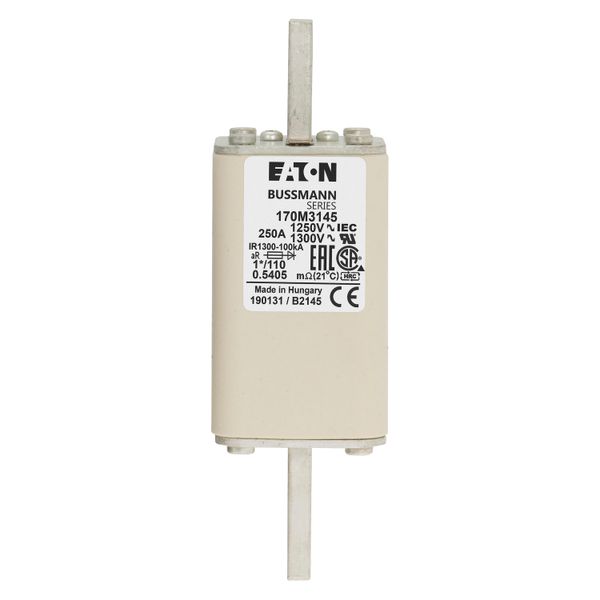 Fuse-link, high speed, 250 A, AC 1250 V, compact size 1, 45 x 45 x 138 mm, aR, DIN, IEC, single indicator image 15