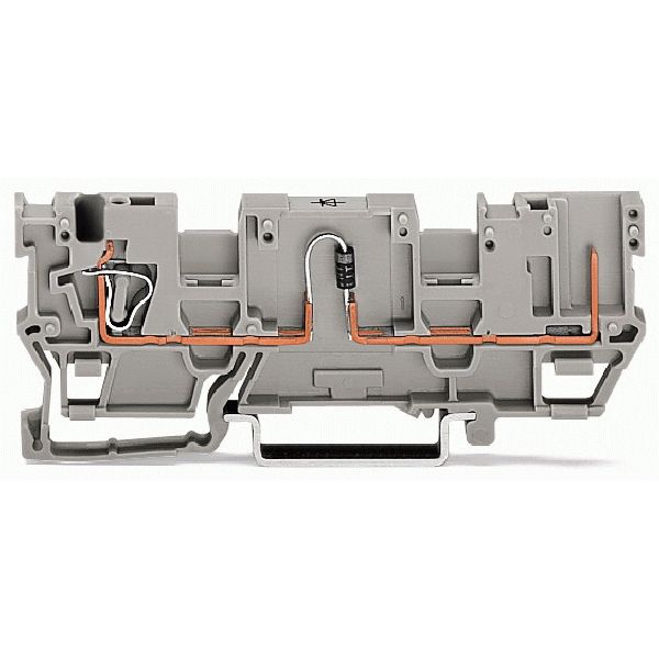 1-conductor/1-pin component carrier terminal block with 2 jumper posit image 1