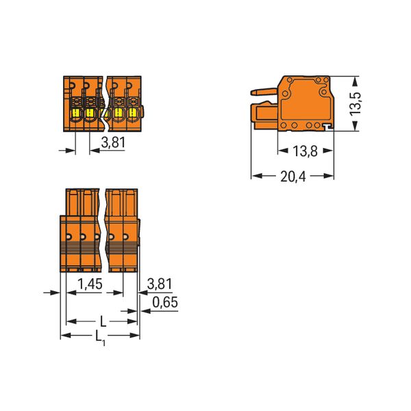 1-conductor female connector push-button Push-in CAGE CLAMP® orange image 4