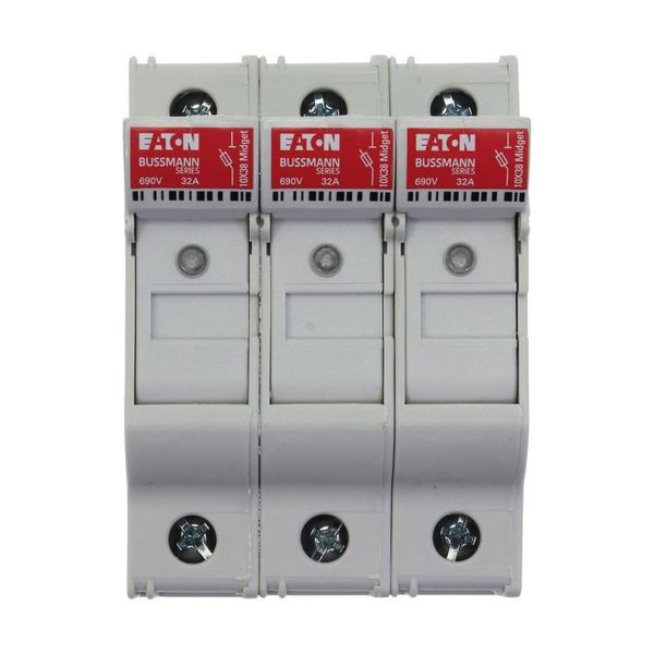 Fuse-holder, LV, 32 A, AC 690 V, 10 x 38 mm, 3P, UL, IEC, indicating, DIN rail mount image 31