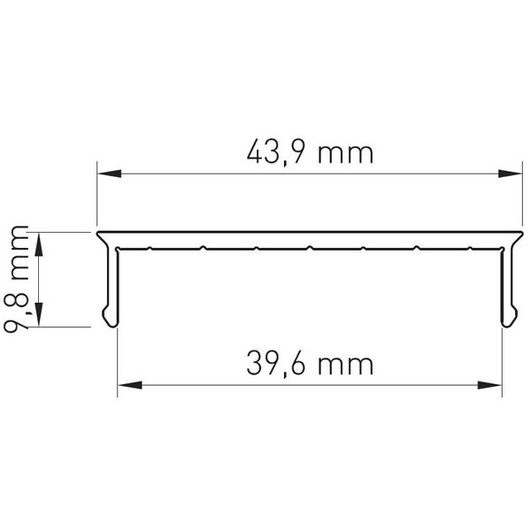 Aluminium cover MF L-2000mm W-43,9mm H-9,8mm image 2