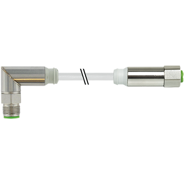 M12 Steel male 90° / M12 female 0° A-cod. TPE-S 4x0.34 gy 0.7m image 1