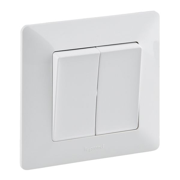 2-GANG ONE-WAY SWITCH WHITE VALENA LIFE image 1