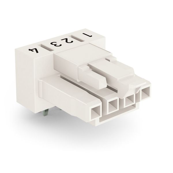 Socket for PCBs angled 4-pole white image 1