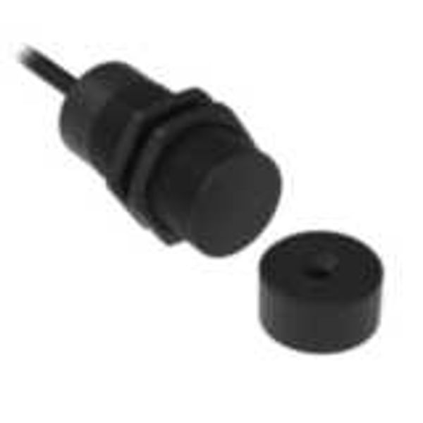 Non-contact door switch, reed, barrel plastic M30, 2NC+1NO, 5m cable AA040362C image 2