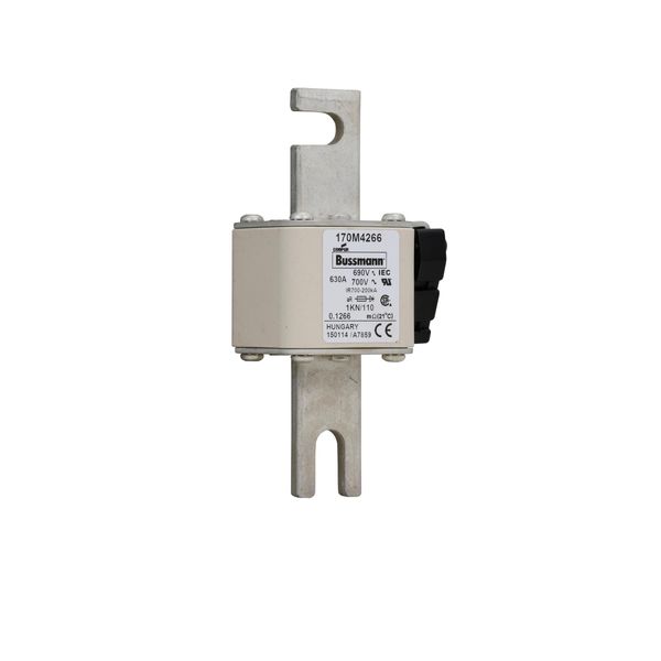 Fuse-link, high speed, 630 A, AC 690 V, DIN 1, 53 x 69 x 138 mm, aR, DIN, IEC, single indicator image 14