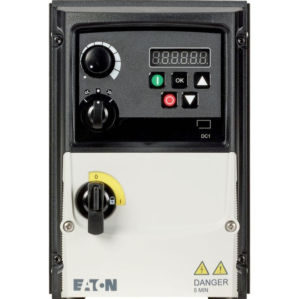 Variable frequency drive, 230 V AC, 1-phase, 2.3 A, 0.37 kW, IP66/NEMA 4X, Radio interference suppression filter, 7-digital display assembly, Local co image 15