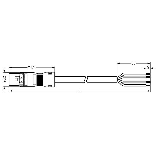 pre-assembled connecting cable Eca Plug/open-ended gray image 3