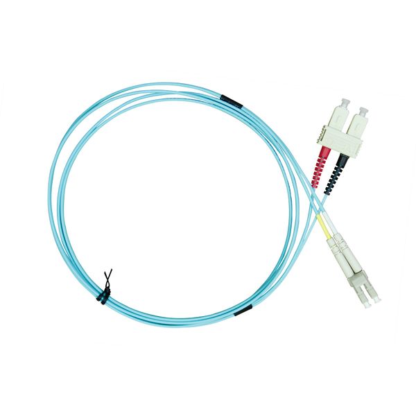 FO Patchcord Duplex LC/SC, 50/125æm OM3, LS0H-3, aqua, 2.0m image 2