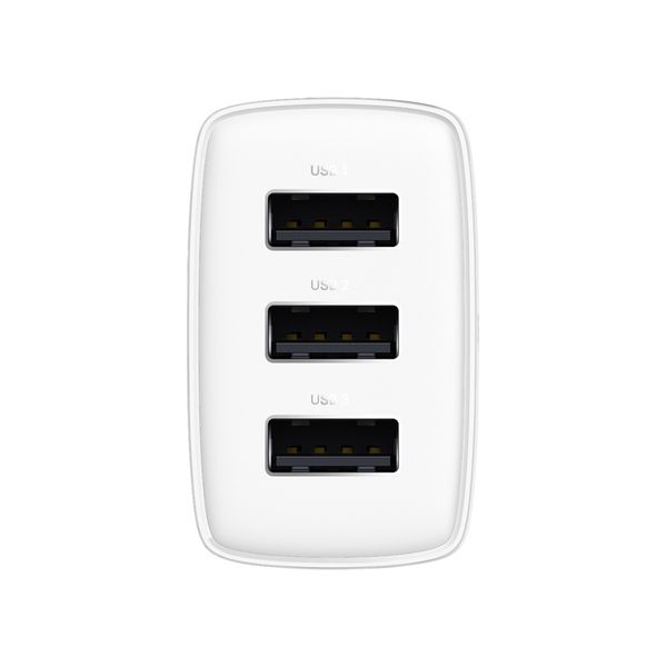 Wall Charger 17W 3xUSB 3.4A, White image 3