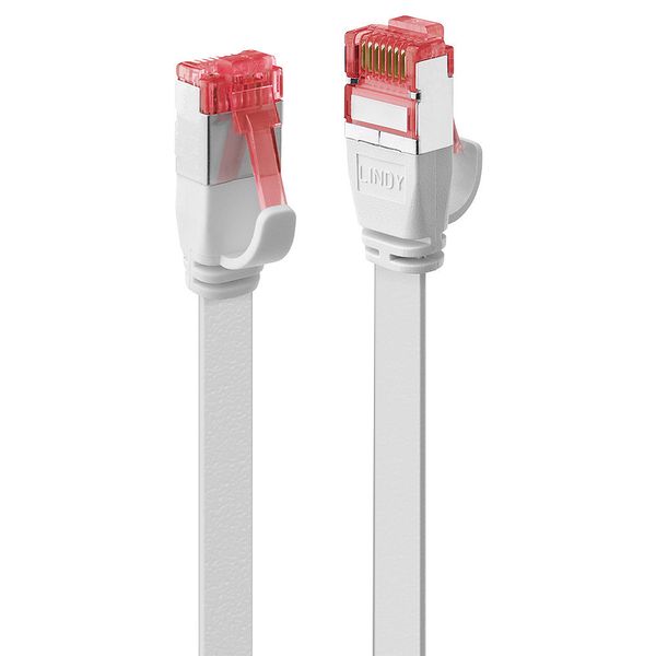 0.3m Cat.6 U/FTP Flat Network Cable, White RJ45, M/M, 250MHz, copper, 32AWG image 1