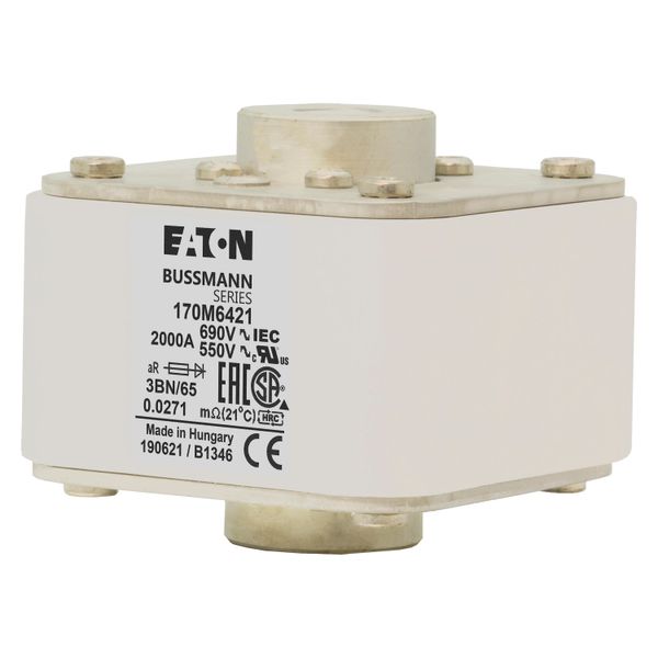 Fuse-link, high speed, 1100 A, AC 1250 V, 2 x size 3, 74 x 177 x 95 mm, aR, IEC, single indicator image 16