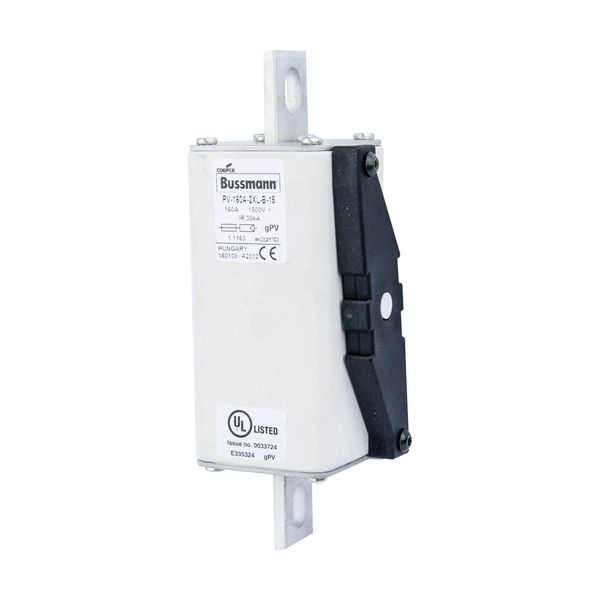 Fuse-link, high speed, 160 A, DC 1500 V, 2XL, 61 x 192 mm, gPV, IEC, UL, with indicator, bolt-in image 1