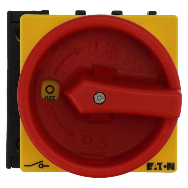 Main switch, P1, 40 A, flush mounting, 3 pole + N, Emergency switching off function, With red rotary handle and yellow locking ring, Lockable in the 0 image 32