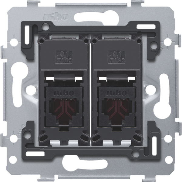 2 RJ11-connections UTP, flat model, incl. flush-mounting frame 71 x 71 image 2