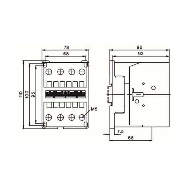 Contactor, 30kW, 62A AC3, 120A AC1, 4-pole, 230VAC image 11