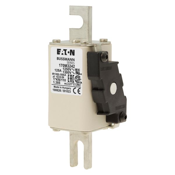 Fuse-link, high speed, 125 A, AC 1250 V, compact size 1, 45 x 58 x 138 mm, aR, DIN, IEC, type K indicator image 5