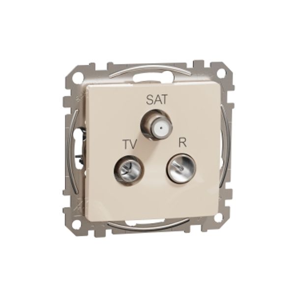 TV/R/SAT Socket intermediate 10db, Sedna, Beige image 3